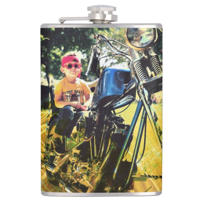 Born to be Wild 6 oz or 8 oz Flask (Front)