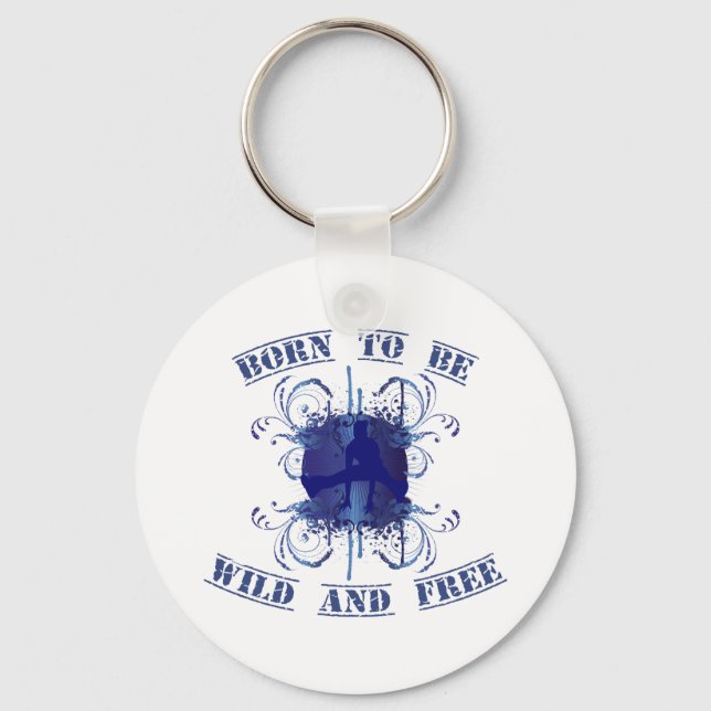 born to be wild and free key ring (Front)