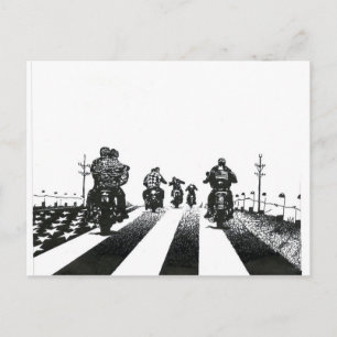 BORN TO BE WILD B&W POSTCARD