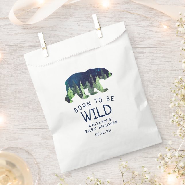 Born To Be Wild Baby Shower Favour Bags (Clipped)