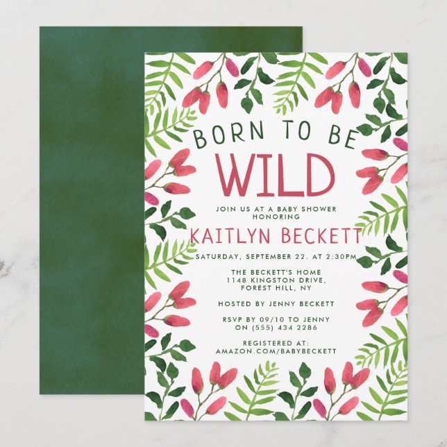 Born To Be Wild Boho Baby Shower Invitation (Front/Back)