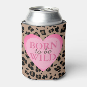 Born to Be Wild Leopard and Pink Party Favour Can Cooler