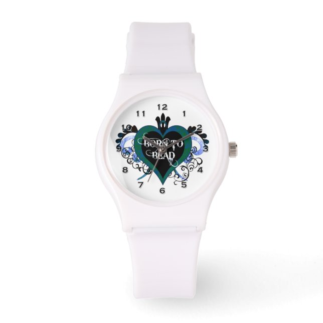 Born to Bead Blue Heart Watch (Front)