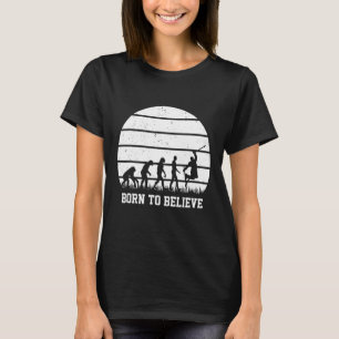 Born To Believe Skiing Champ King Sunset Backgroun T-Shirt