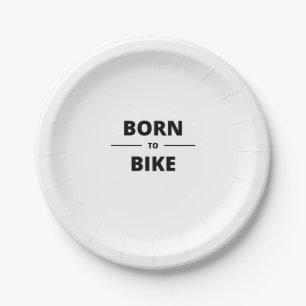BORN TO BIKE PAPER PLATE