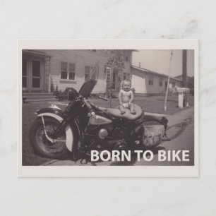 born to bike postcard