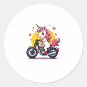 Born To Bike Unicorn I Motorcycle Fan Biker Fun Ta Classic Round Sticker