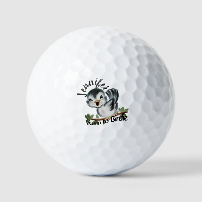 Born to Birdie Personalised Female Gift Golf Balls (Front)