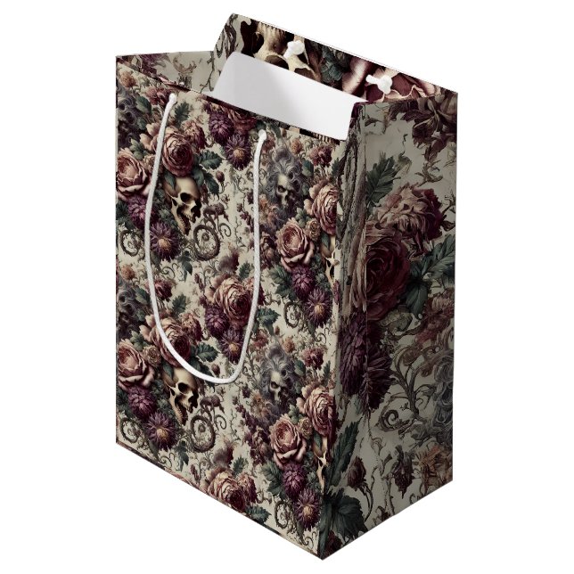 Born to Bloom – Gothic Victorian  Medium Gift Bag (Front Angled)