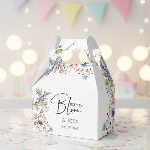 Born to bloom wild flowers kids birthday favour box
