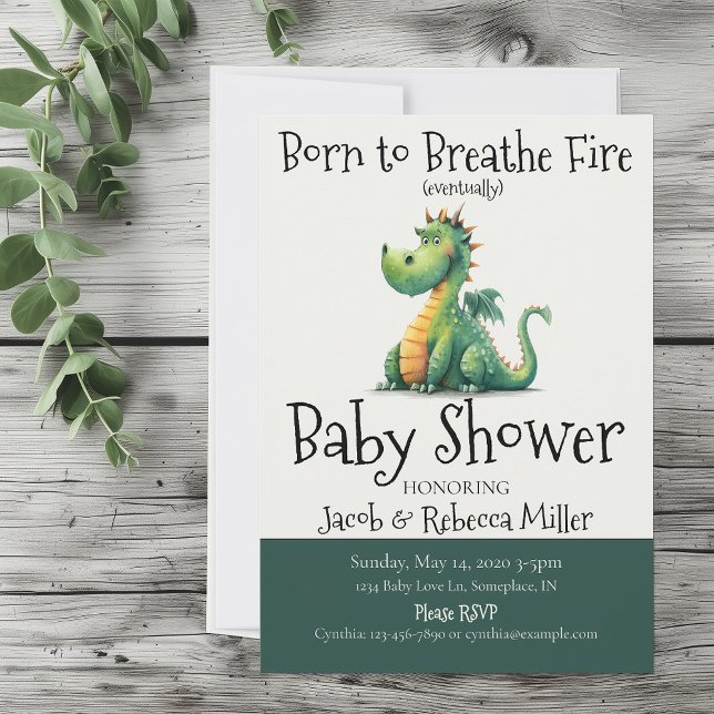 Born to Breathe Fire Baby Shower Invitation (Creator Uploaded)