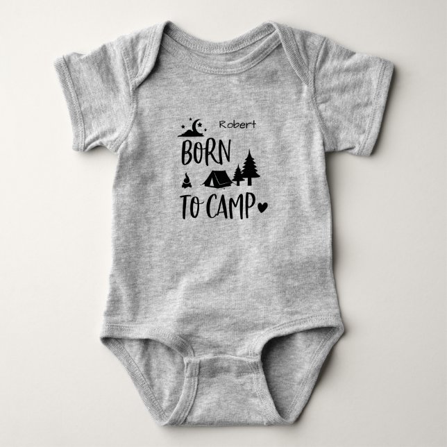 Born to Camp Personalised Baby Bodysuit (Front)