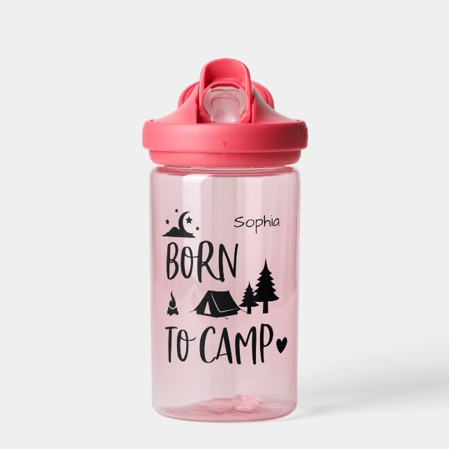 Born to Camp Personalised Toddler water bottle (Front)