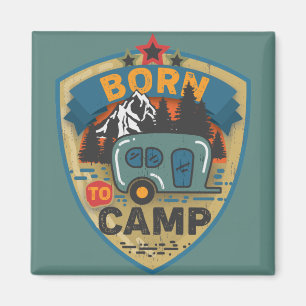 Born to Camp Word Art Large Magnet