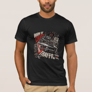 BORN TO CAUSE TRAFFIC – Chrome Panther Racing T-Shirt