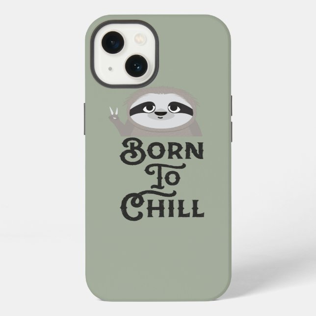 Born to Chill Sloth Funny iPhone Case (Back)