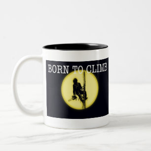 Born to climb Arborist Tree Surgeon Two-Tone Coffee Mug