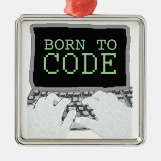 Born to Code Metal Tree Decoration