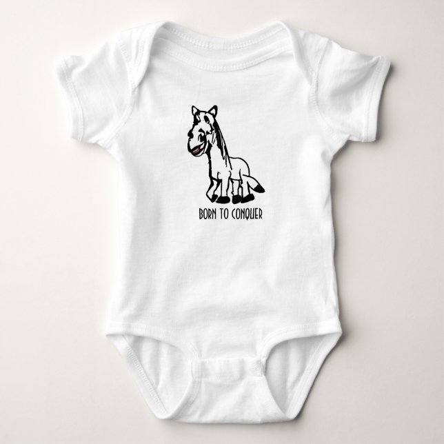 Born To Conquer Baby Bodysuit (Front)
