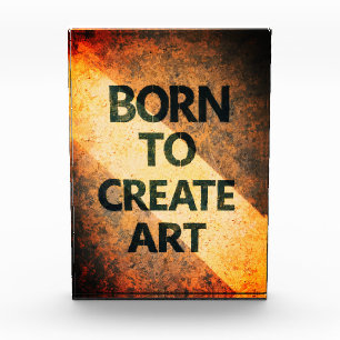 Born to Create Art Motivational Quote Textured Wal Photo Block