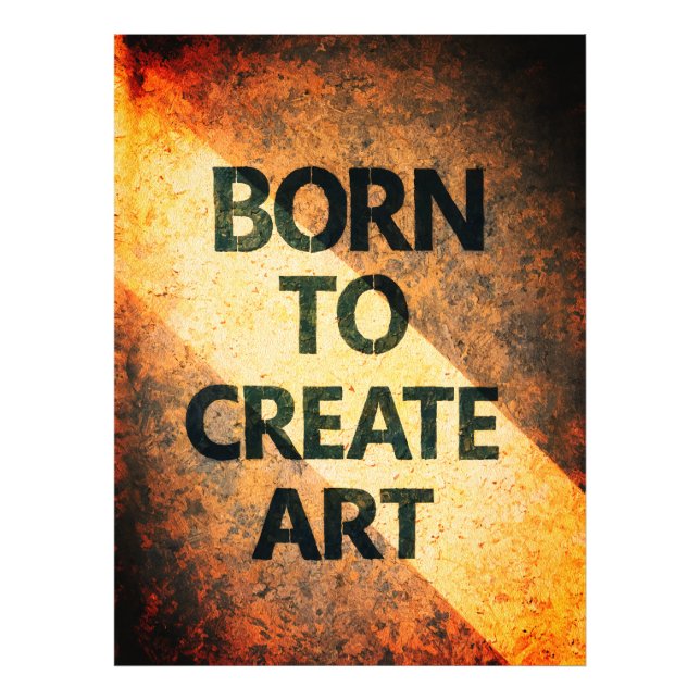 Born to Create Art Motivational Quote Textured Wal Photo Print (Front)