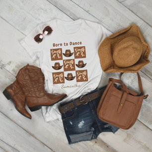 Born to Dance Block Style Hats Bows T-Shirt