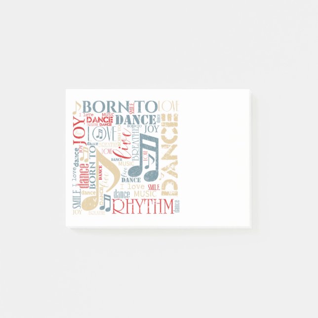 Born to Dance Blue/Red/Gold ID277 Post-it Notes (Front)