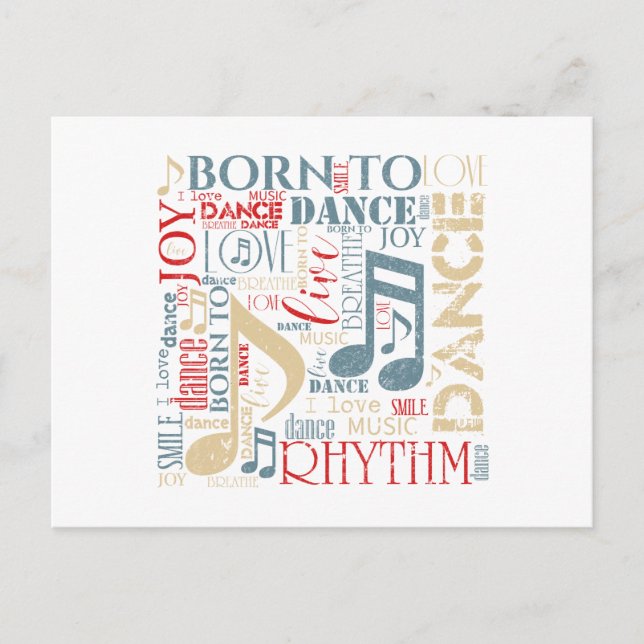 Born to Dance Blue/Red/Gold ID277 Postcard (Front)