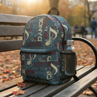 Born to Dance Blue/Red/Gold ID277 Printed Backpack