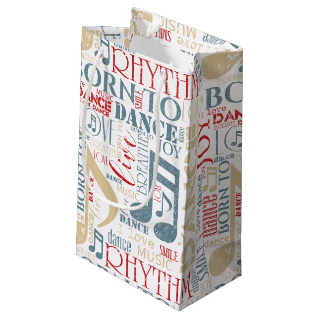 Born to Dance Blue/Red/Gold ID277 Small Gift Bag (Back Angled)