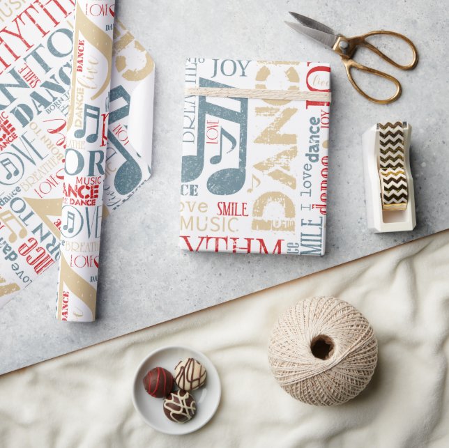 Born to Dance Blue/Red/Gold ID277 Wrapping Paper (Crafts)