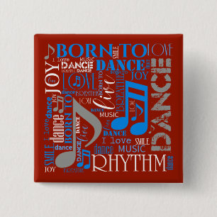 Born to Dance Blue/White/Any Colour ID277 15 Cm Square Badge
