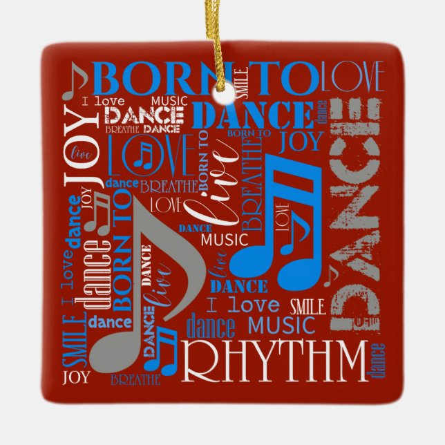 Born to Dance Blue/White/Any Colour ID277 Ceramic Ornament (Front)