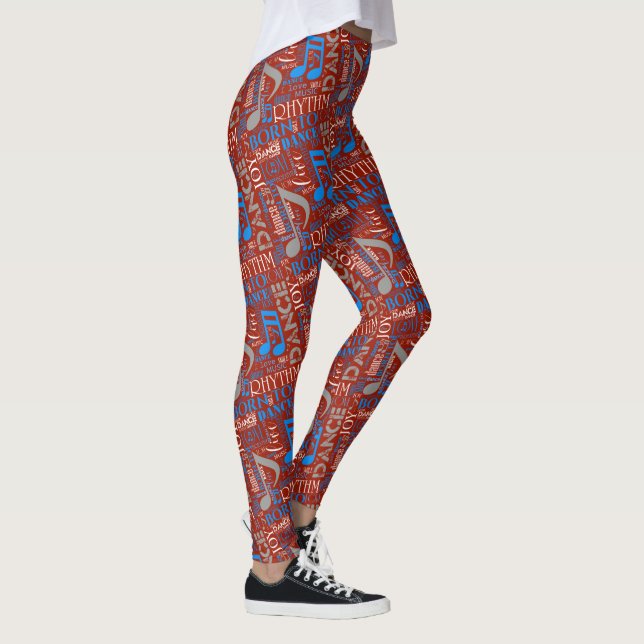 Born to Dance Blue/White/Any Colour ID277 Leggings (Right)