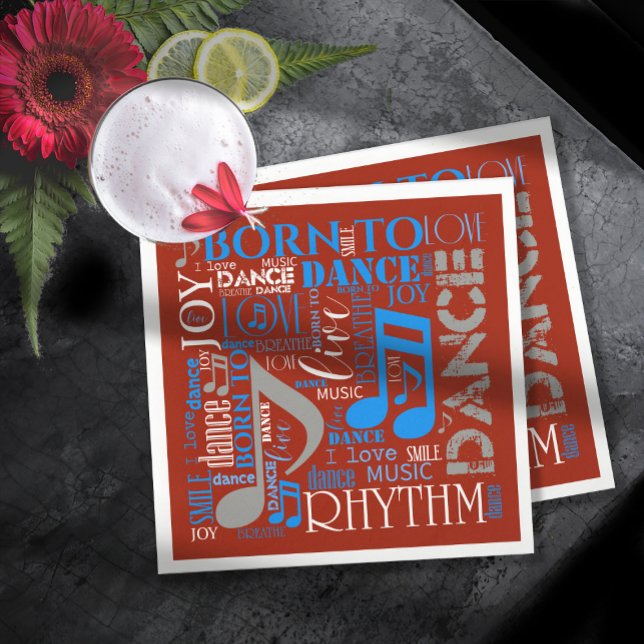Born to Dance Blue/White/Any Colour ID277 Napkin (Creator Uploaded)