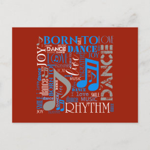 Born to Dance Blue/White/Any Colour ID277 Postcard