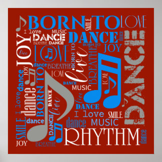 Born to Dance Blue/White/Any Colour ID277 Poster