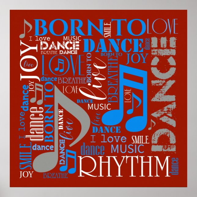 Born to Dance Blue/White/Any Colour ID277 Poster (Front)