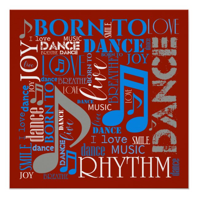 Born to Dance Blue/White/Any Colour ID277 Poster (Front)