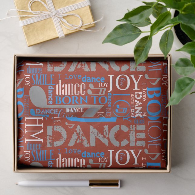 Born to Dance Blue/White/Any Colour ID277 Tissue Paper (Gift)