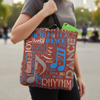 Born to Dance Blue/White/Any Colour ID277 Tote Bag