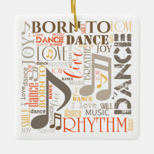 Born to Dance Brown ID277 Ceramic Tree Decoration