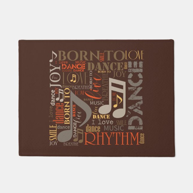 Born to Dance Brown ID277 Doormat (Front)