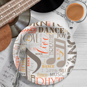 Born to Dance Brown ID277 Paper Plate