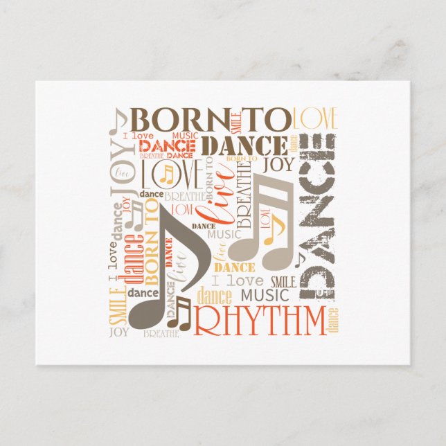 Born to Dance Brown ID277 Postcard (Front)
