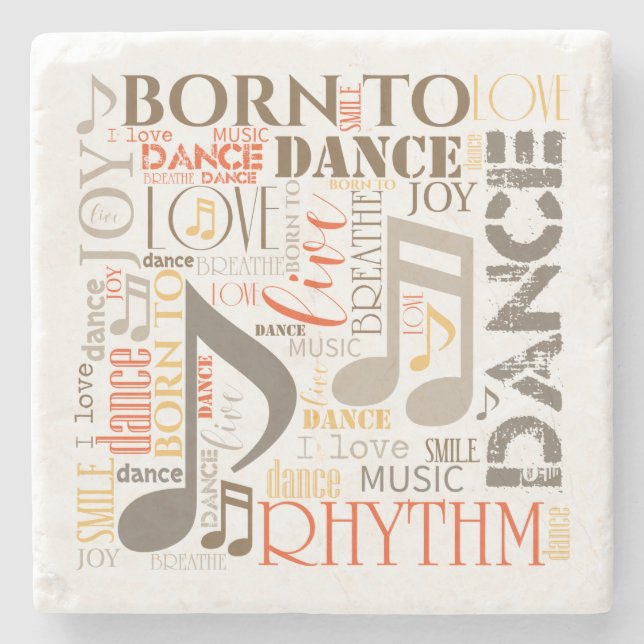 Born to Dance Brown ID277 Stone Coaster (Front)