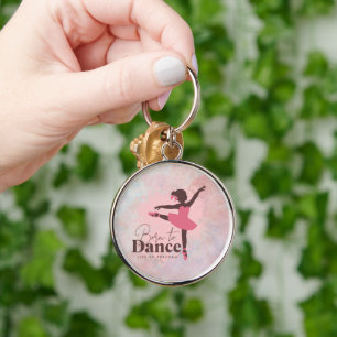 Born to Dance keyring Dance fan key ring in pink