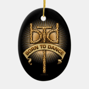 Born To Dance (leopard) Ceramic Tree Decoration