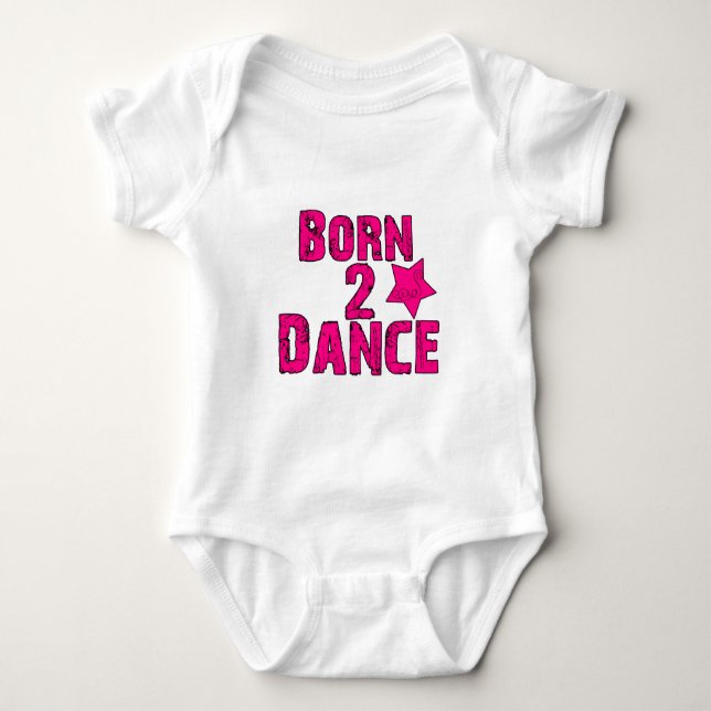Born to Dance Pink Baby Bodysuit (Front)