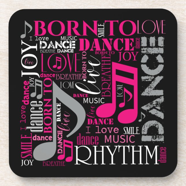 Born to Dance Pink ID277 Coaster (Front)